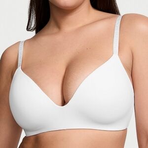 Victoria’s Secret Wireless T-Shirt Bra White 36DD Lightly Lined Like New